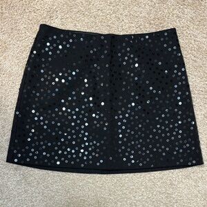 Elegant Black Sequin Mini Skirt